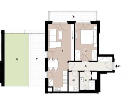 Prodej bytu, 2+kk, 54 m²