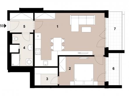 Prodej bytu, 2+kk, 56 m²