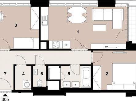 Prodej bytu, 3+kk, 69 m²