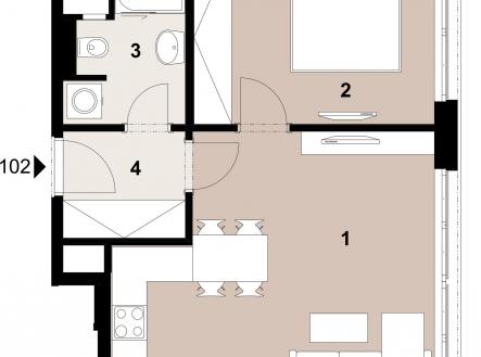 Prodej bytu, 2+kk, 44 m²