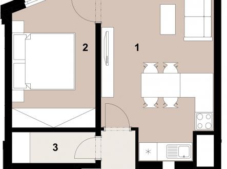 Prodej bytu, 2+kk, 47 m²