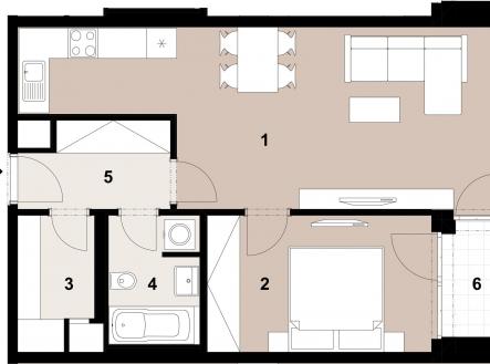 Prodej bytu, 2+kk, 54 m²
