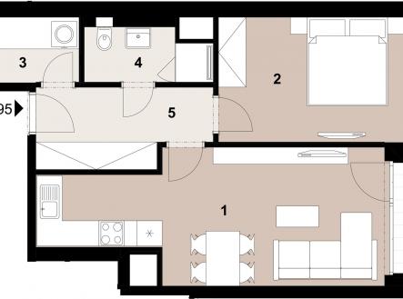 Prodej bytu, 2+kk, 54 m²