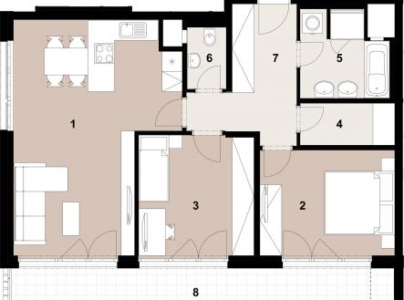 Prodej bytu, 3+kk, 76 m²