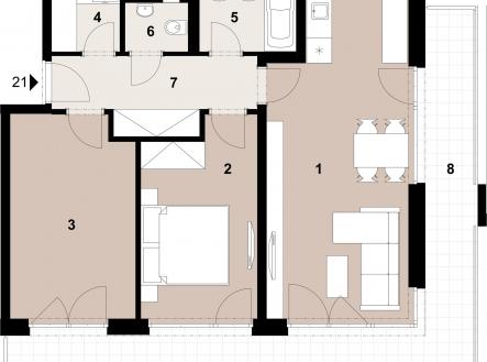 Prodej bytu, 3+kk, 70 m²