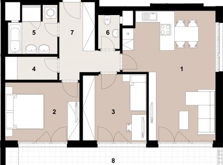 Prodej bytu, 3+kk, 76 m²