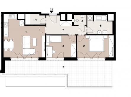 Prodej bytu, 3+kk, 71 m²