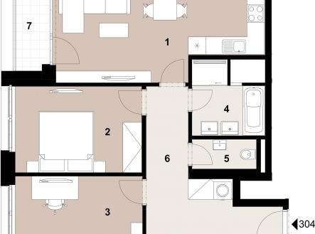 Prodej bytu, 3+kk, 71 m²