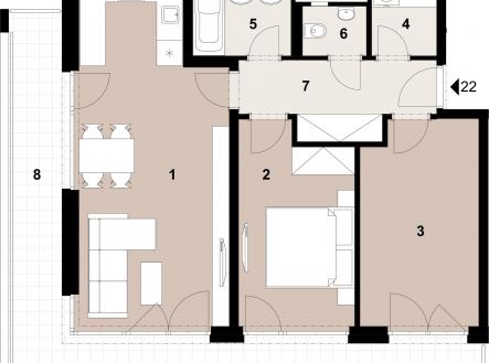 Prodej bytu, 3+kk, 69 m²