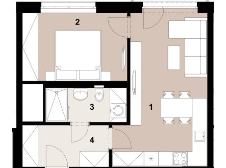 Prodej bytu, 2+kk, 45 m²