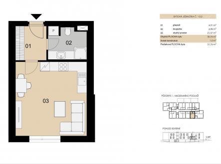 Prodej bytu, 1+kk, 32 m²