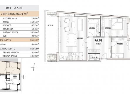 Prodej bytu, 3+kk, 86 m²