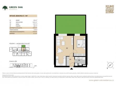 Prodej bytu, 2+kk, 48 m²