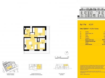 Prodej bytu, 3+kk, 63 m²