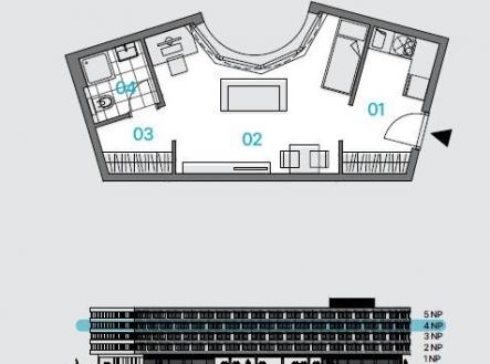 Prodej bytu, 1+kk, 41 m²