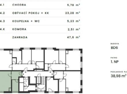 Pronájem bytu, 1+kk, 39 m²