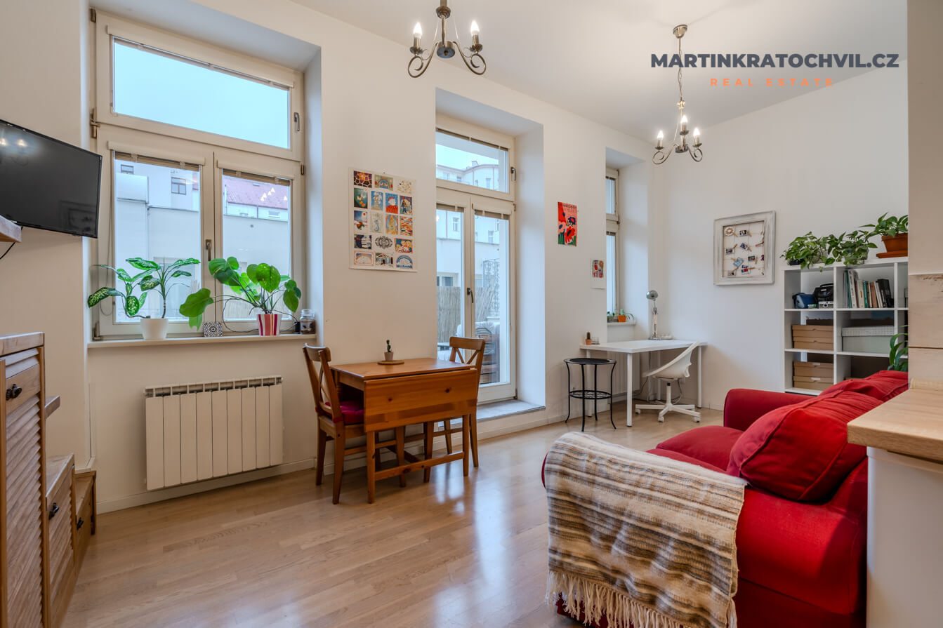 1+kk/T, 30m2, Praha 7 - Bubeneč, po rekonstrukci, terasa 22 m2