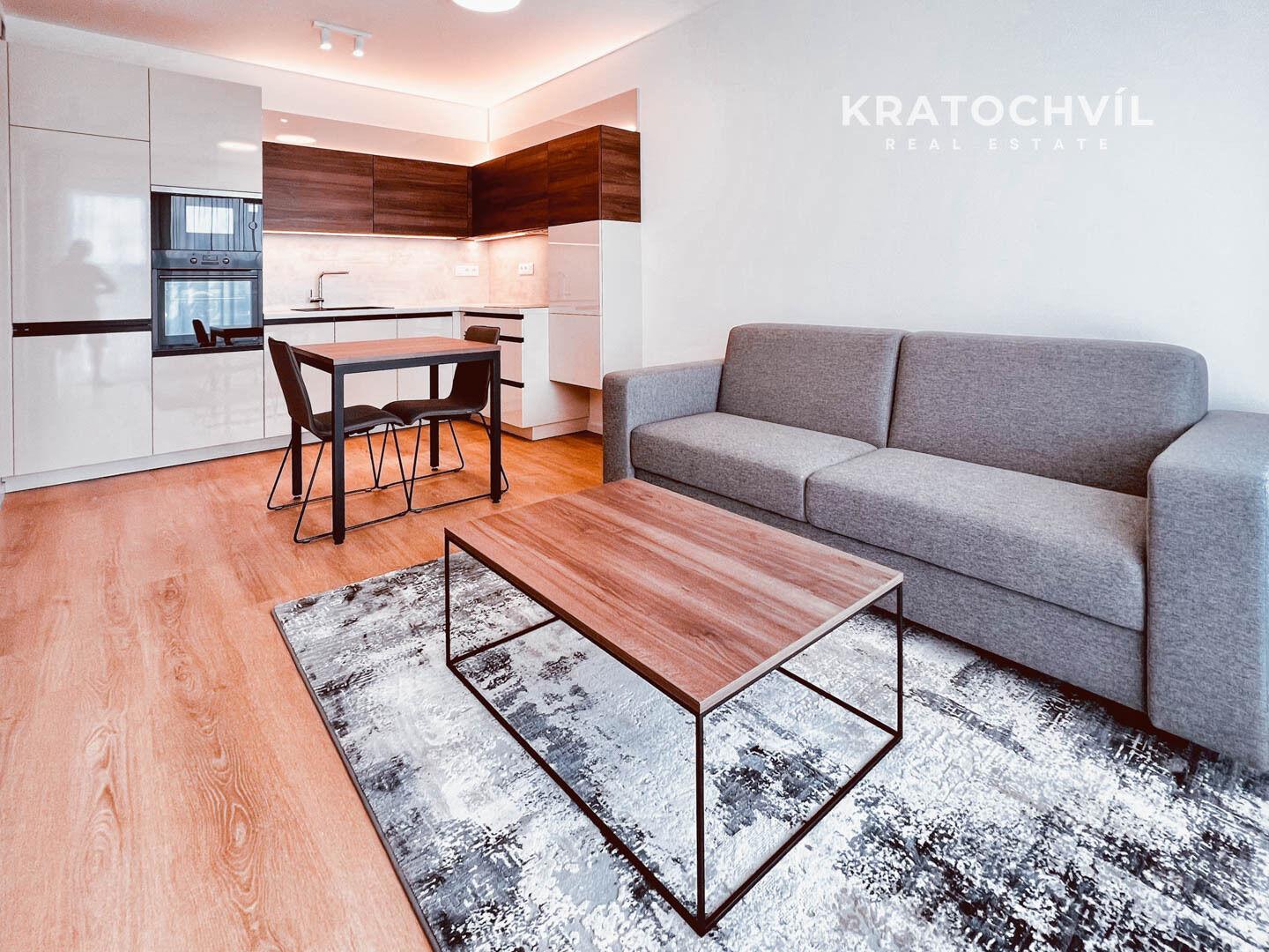Novostavba 2+kk, 53 m2 + balkon 5 m2, Praha 4, Michle, zařízený