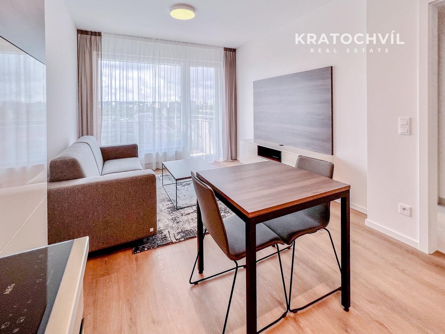 Novostavba 2+kk, 53 m2 + balkon 5 m2, Praha 4, Michle, zařízený