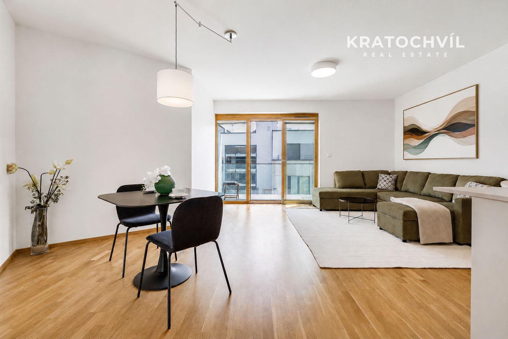 Novostavba 2+kk, Praha 5 - Smíchov, 73 m2 + 2 balkony, 5 min. metro "B" Anděl