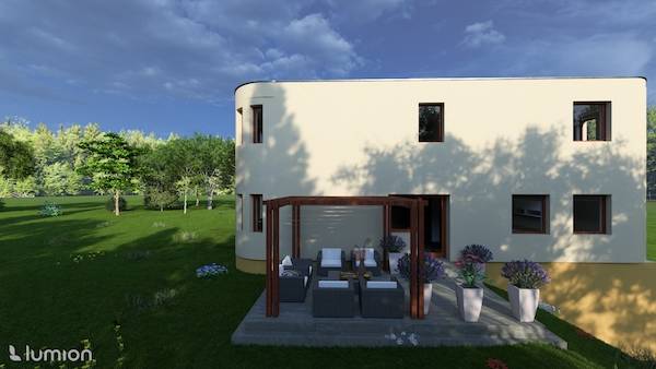 Nadčasová vila ve Strašnicích před dokončením