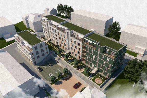 Nad druhou etapou projektu Portti Kladno vlaje glajcha