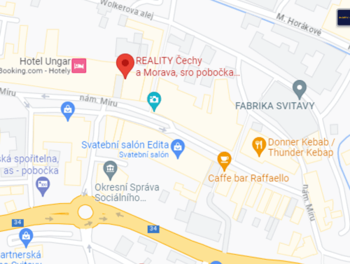 realitka ve Svitavách mapa